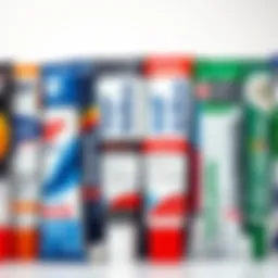 A close-up of adhesive tubes showcasing their unique designs