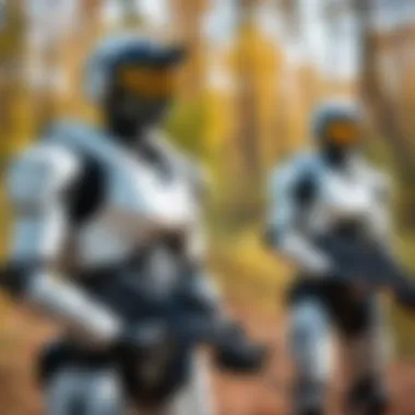 Advanced robotic soldiers on patrol