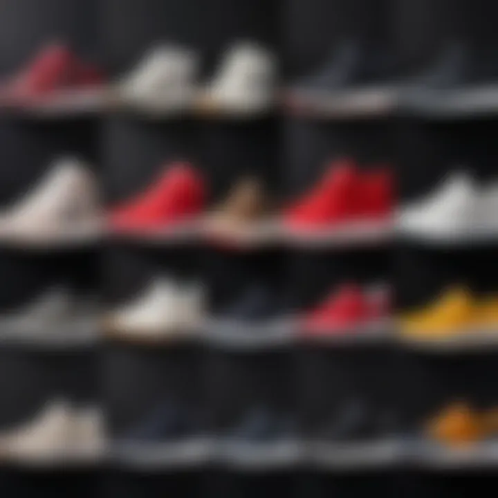 A comparison chart of different sneaker brands