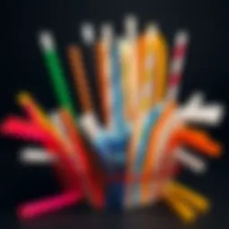 Variety of drink straws made from different materials