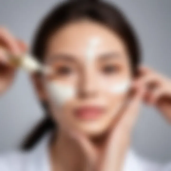 Person applying ginseng cream on face