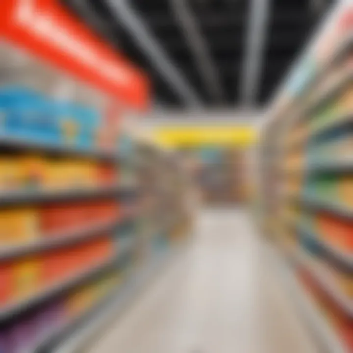 Inside the Auchan store displaying a wide range of products and vibrant layout