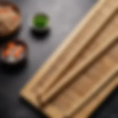 Elegant bamboo mat designed for sushi preparation