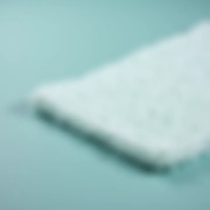 Close-up of a bath mat demonstrating its absorbent qualities