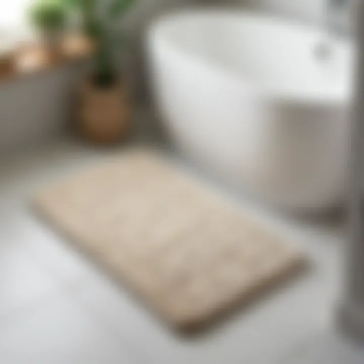 Elegant bathroom mat enhancing the aesthetic of a modern bath space