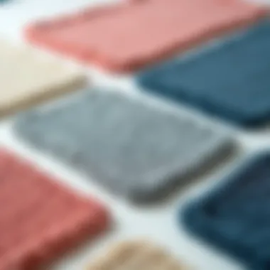 Overview of various bath mat materials showcasing their textures