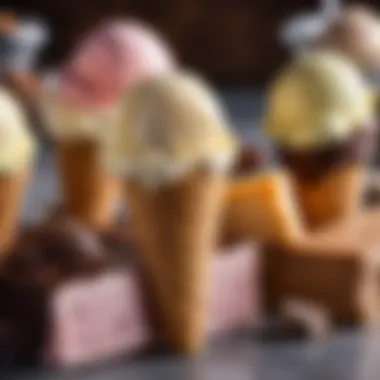 Close-up of an ice cream bar with unique flavors