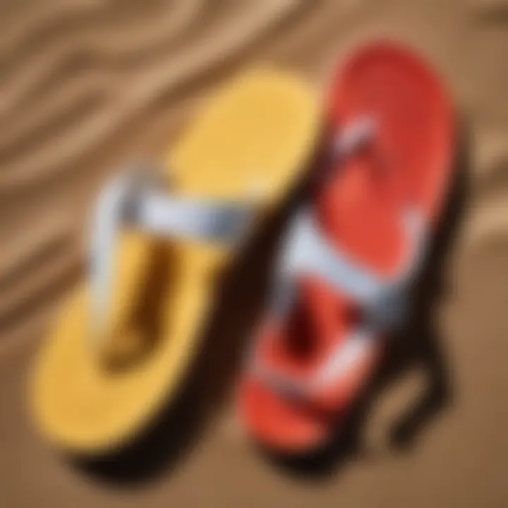 Close-up of high-quality materials used in beach footwear