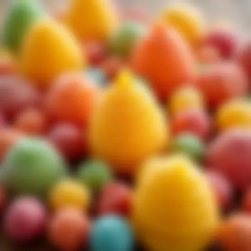 Colorful assortment of candies representing diverse flavors