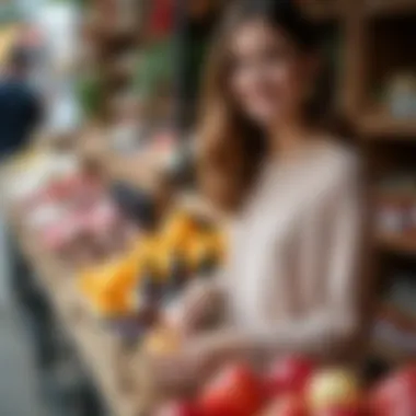 Local market scene featuring Belarusian cosmetics