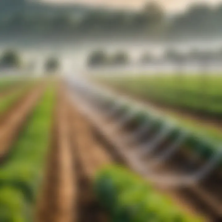 Bird netting in agricultural fields preventing bird access