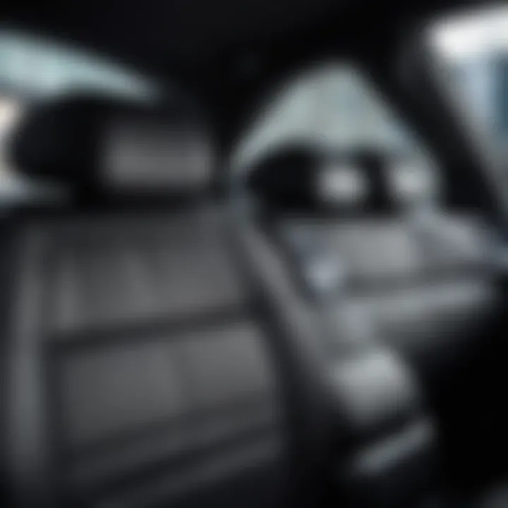 Close-up of a sophisticated black car interior