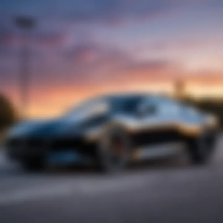 Black car showcasing sleek design at dusk