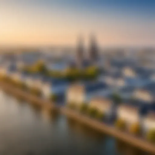 A panoramic view of Bonn showcasing its historical architecture and the Rhine River.