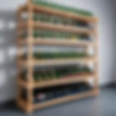 Organized bottle shelf maximizing space efficiency