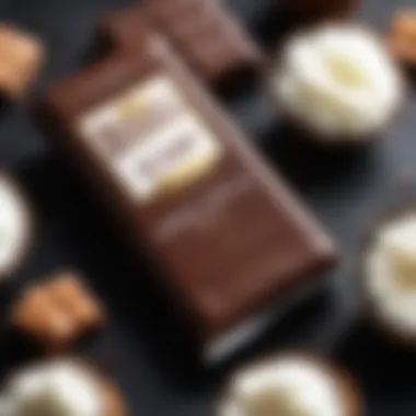 Bounty Chocolate Bar with Coconut Filling A delectable Bounty chocolate bar showcasing its coconut filling