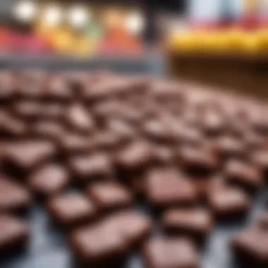 Bounty Chocolate in the Confectionery Market A vibrant market display of Bounty chocolate in a confectionery setting