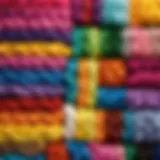 Colorful threads arranged for braiding