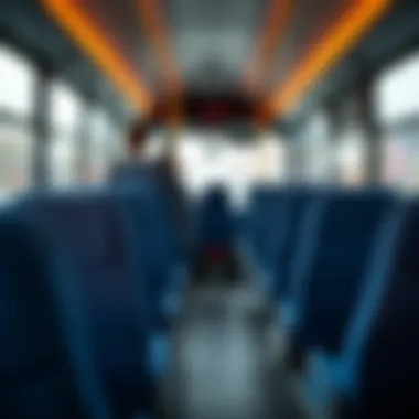 A comfortable bus interior for long-distance travel