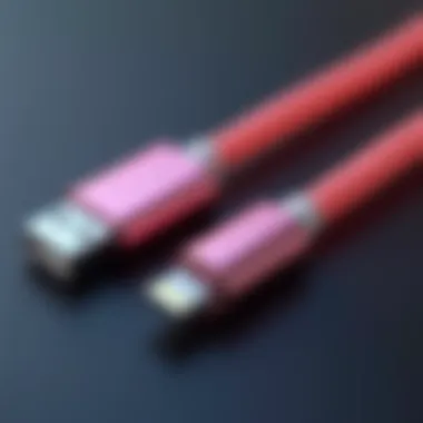 Close-up of a high-quality lightning cable