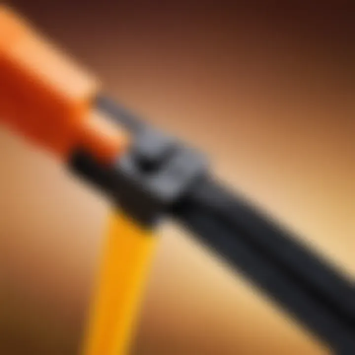 Close-up of a cable tie securing cables together