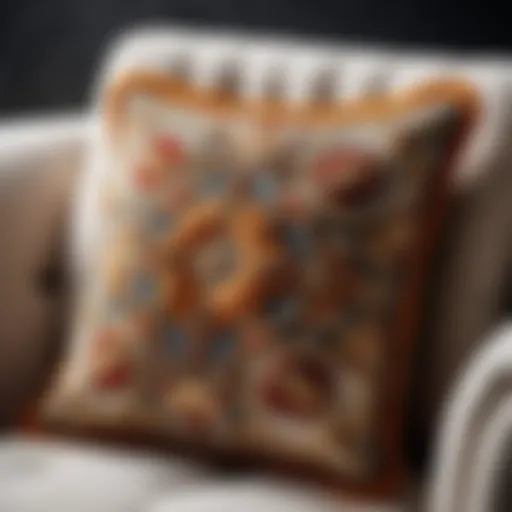 Luxurious chair cushion showcasing intricate design