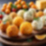 An array of gourmet cheese balls displayed elegantly