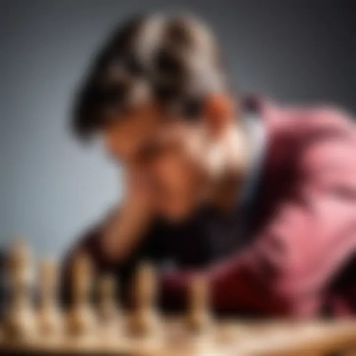 A player deep in thought during a chess match