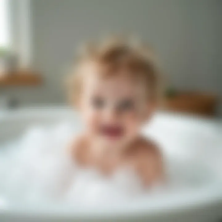 Child enjoying bubble bath time