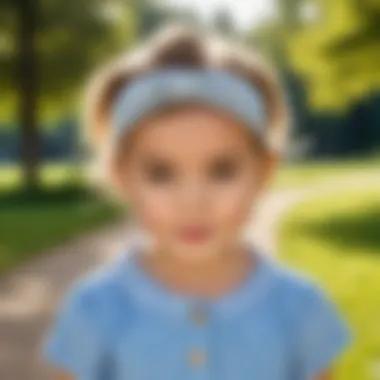 Child wearing a stylish headband in a park