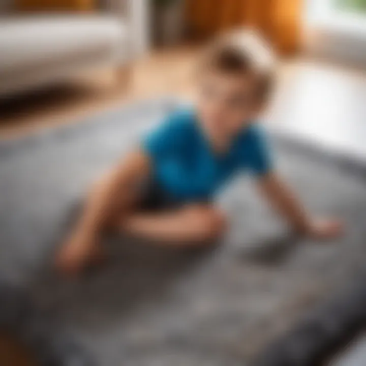 Child playing on a soft rug