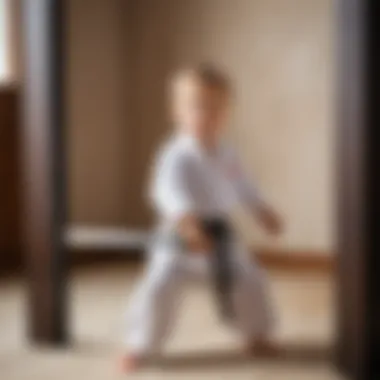 Child playing with a soft sword in a safe environment