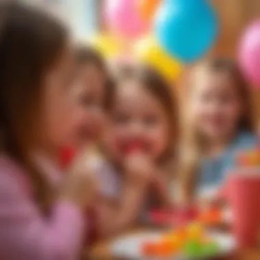 Children enjoying fizzy candies at a party