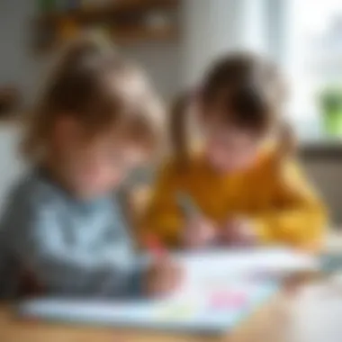 Children engaged in play with a magnetic planner, illustrating creativity and learning