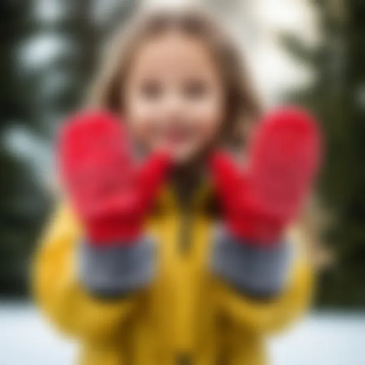 Different styles of children's waterproof mittens