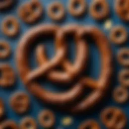 Artistic representation of chocolate pretzel delicacy
