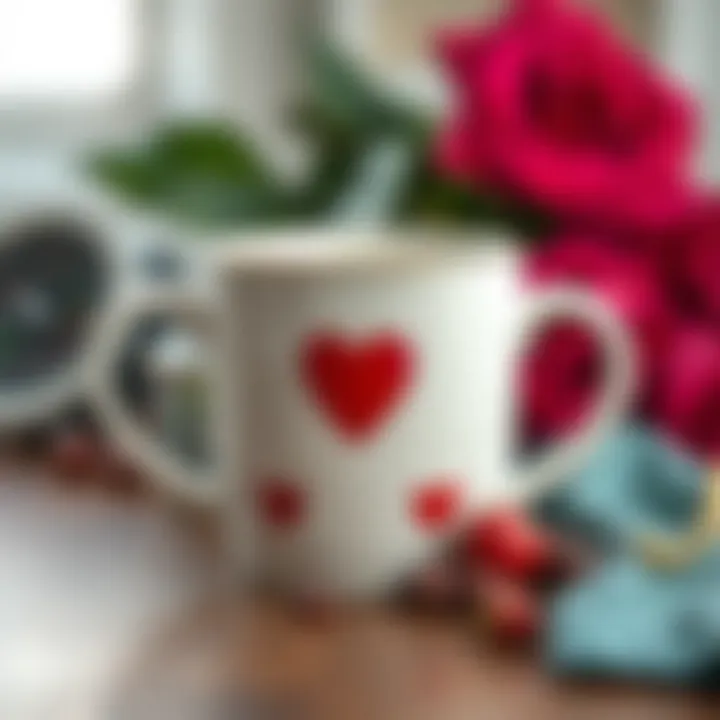 Stylish ceramic mug with a heart design