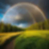 Spectacular view of a circular rainbow in nature