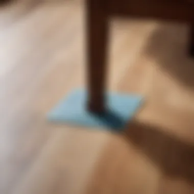 Close-up of silicone pad under furniture leg