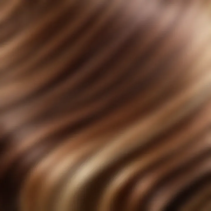 Detailed close-up of hair strands showcasing color application