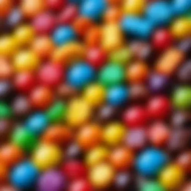 A close-up view of colorful Monpasse candies highlighting their unique shapes