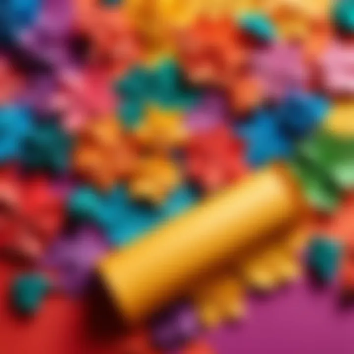 Colorful paper assortment for children's creative activities
