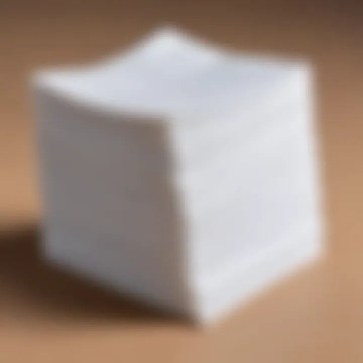 Comparison of various sizes of absorbent pads