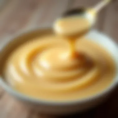 A close-up of the ingredients in condensed milk