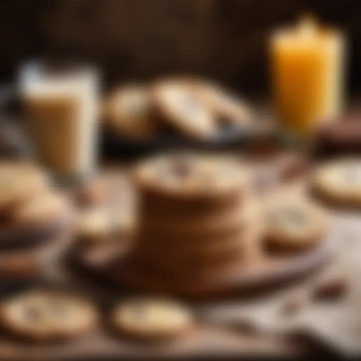 Stylish presentation of cookies on a rustic table setting