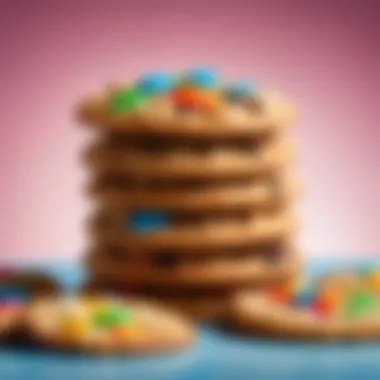 A vibrant display of cookies with colorful backgrounds