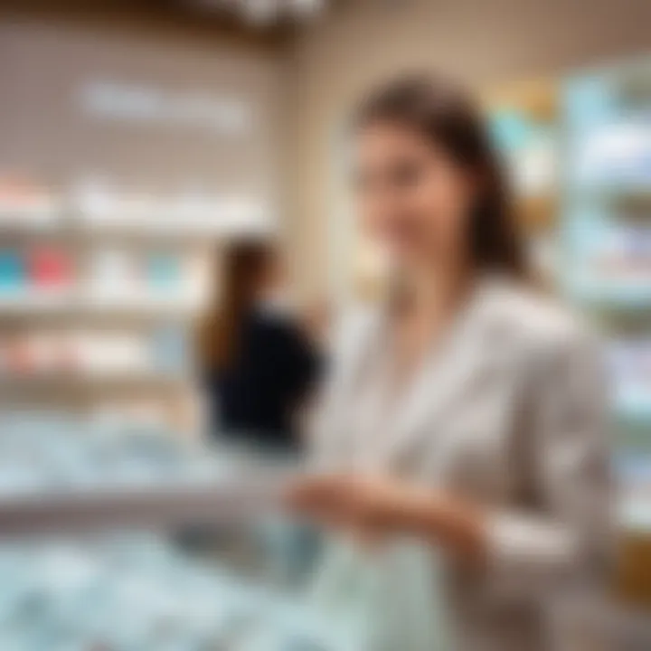 Customer enjoying a shopping experience in the Crystal store