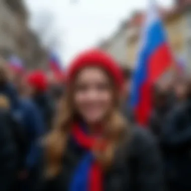 Cultural gathering in a Saint Petersburg neighborhood