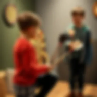Children Enjoying Indoor Dart Game Children having fun while playing darts indoors