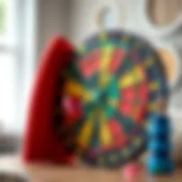 A colorful dartboard designed for children's use